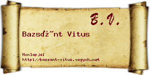 Bazsánt Vitus névjegykártya